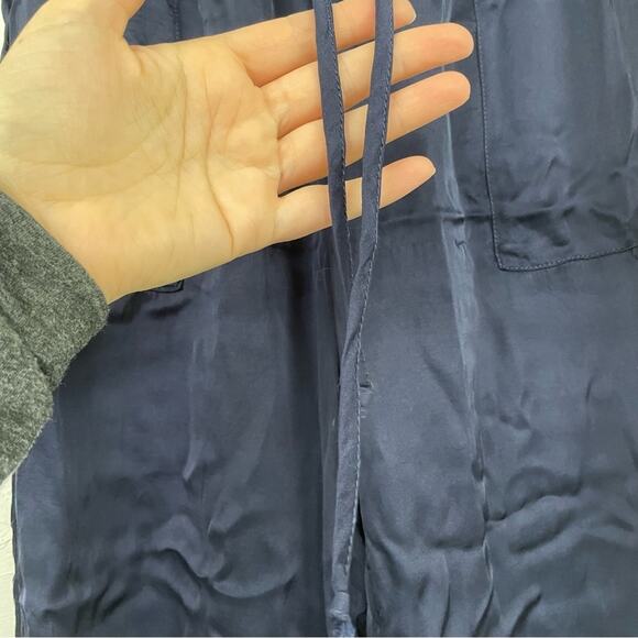 Young Broke & Fabulous Navy Blue Drawstring Waist Satin Jogger Pants Womens S - Picture 3 of 10